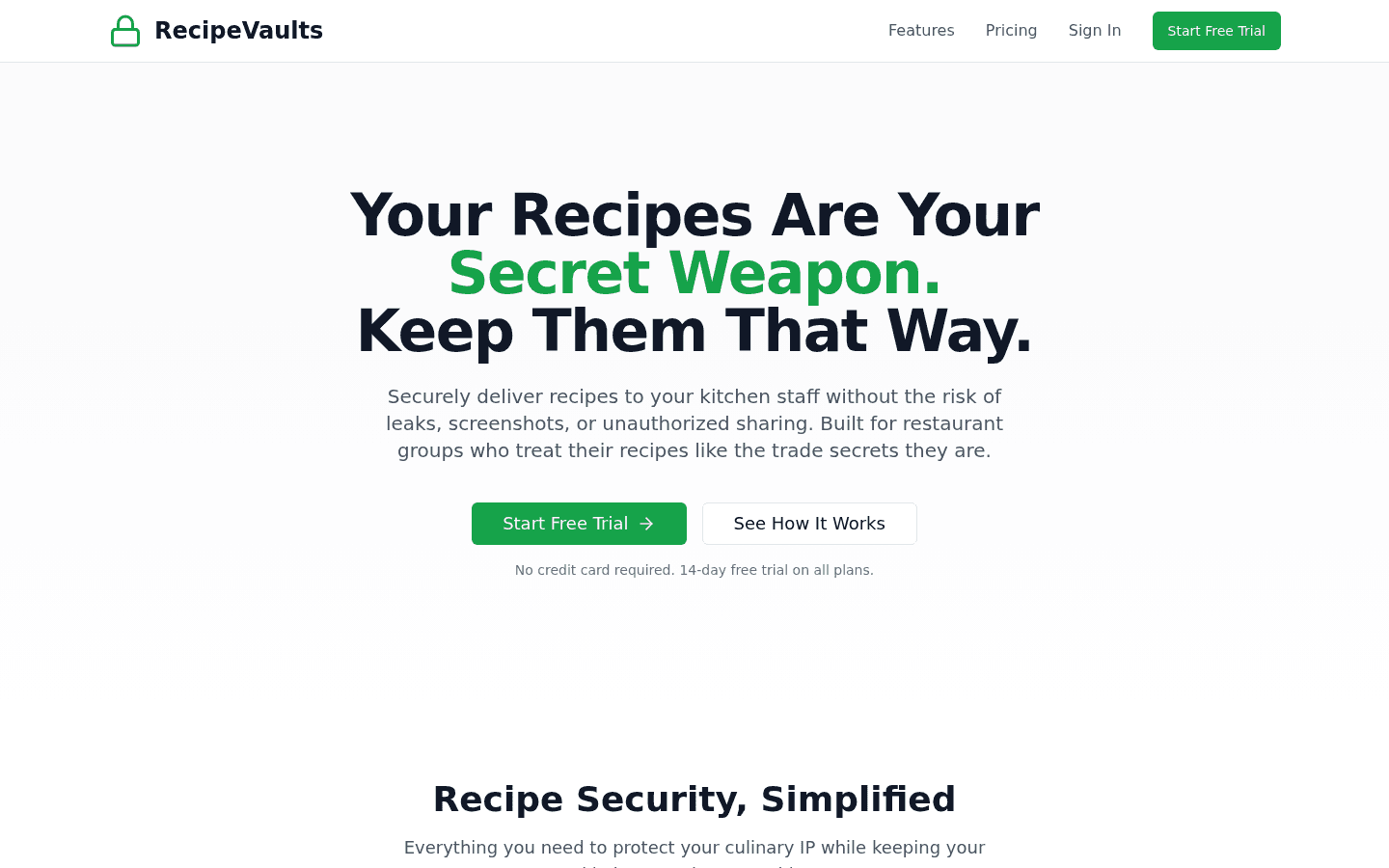 Recipe Vault screenshot